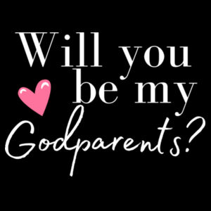White "Will You Be My Godparents?" Onesie Design