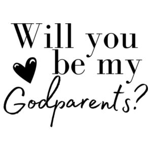 Black "Will You Be My Godparents?" Onesie Design
